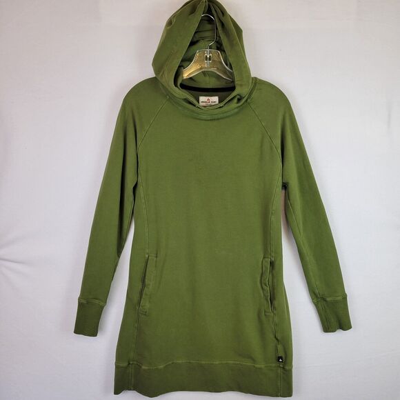 American Giant Dresses & Skirts - American Giant Womens Tunic Hoodie Dress Size Small Green Pullover Sweatshirt